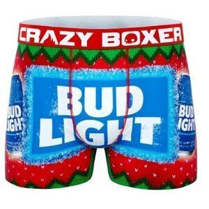 Crazy Boxer Bud Light Holiday Boxer Brief Large